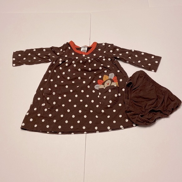 Carter's Other - Carter’s Brown Thanksgiving Dress with Bottoms 6M